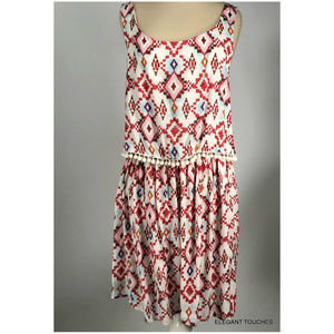 Forever 21 Sundress criss-cross sexy back Geometric Lined Dress Large